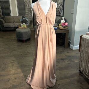 Jill Stuart Pink Sleeveless Plunge Maxi Gown